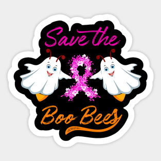 Breast Cancer Halloween Save The Boo Bees Sticker